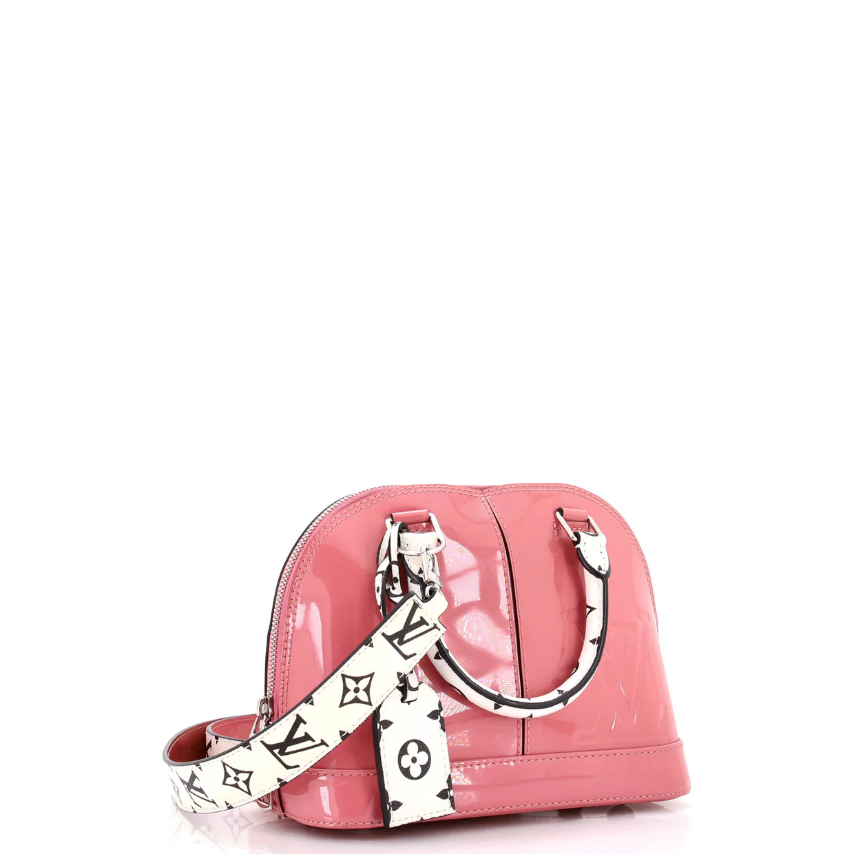 Alma Handbag Vernis with Monogram Canvas BB - Deep Luxury