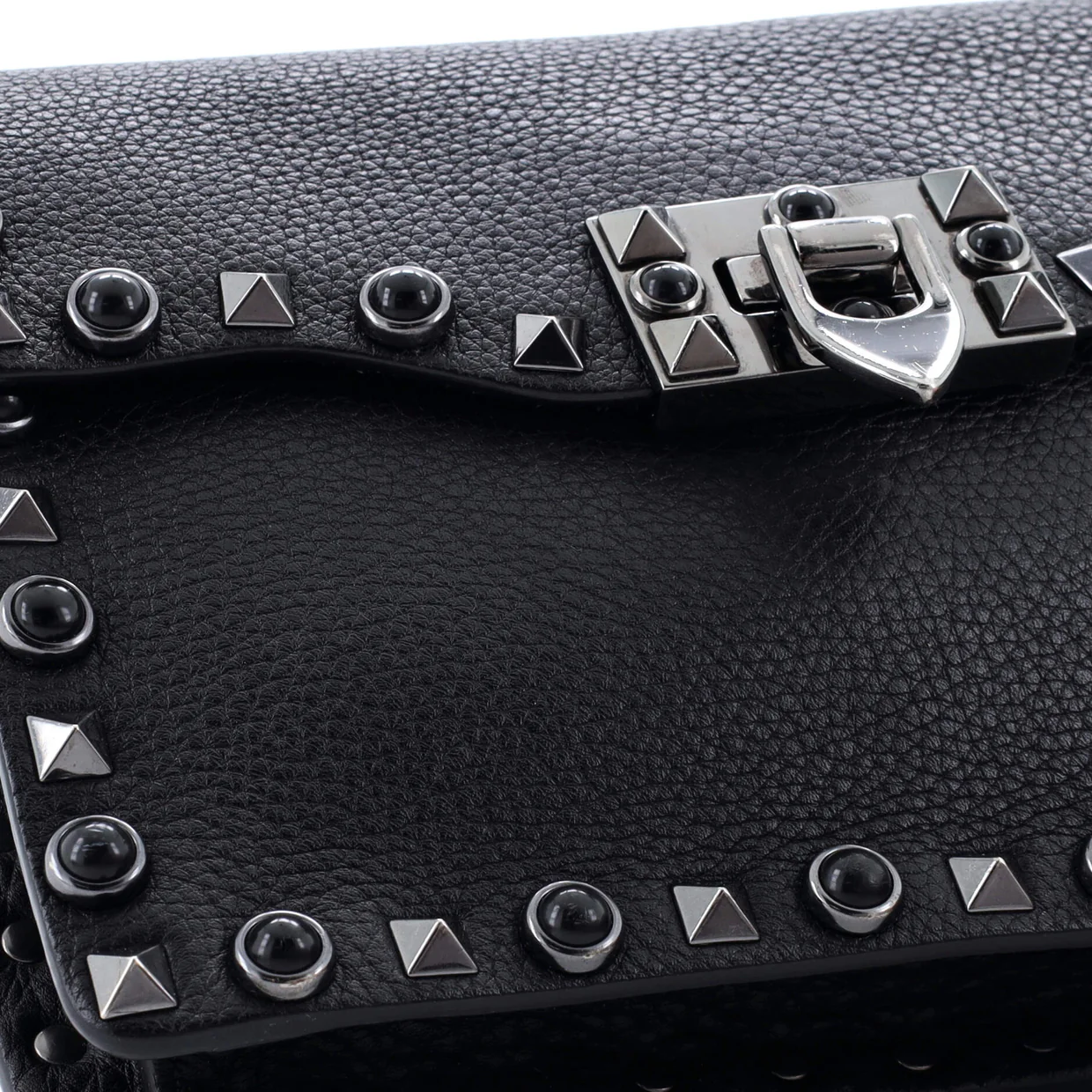 Rolling Rockstud Crossbody Bag Leather with Cabochons Small - Deep Luxury