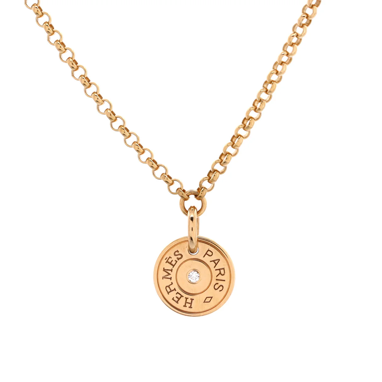Gambade Pendant Necklace 18K Rose Gold with Diamond - Deep Luxury
