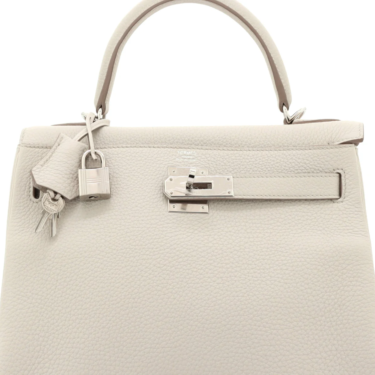 Kelly Handbag Light Clemence with Palladium Hardware 28 - Deep Luxury