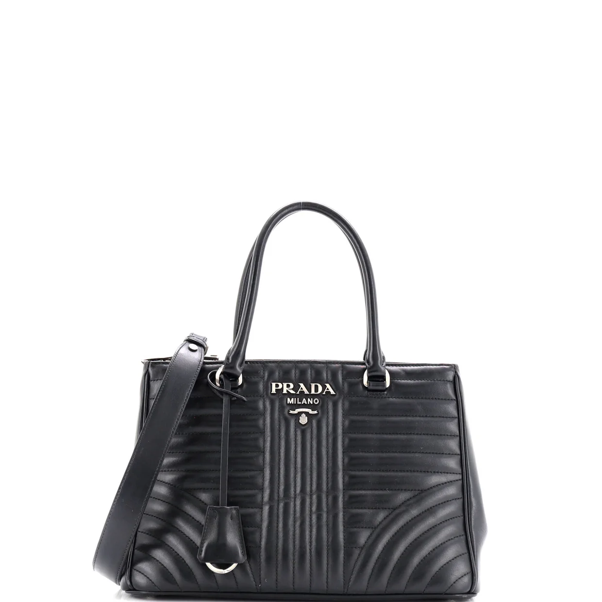 Double Zip Tote Diagramme Quilted Leather Small - Deep Luxury