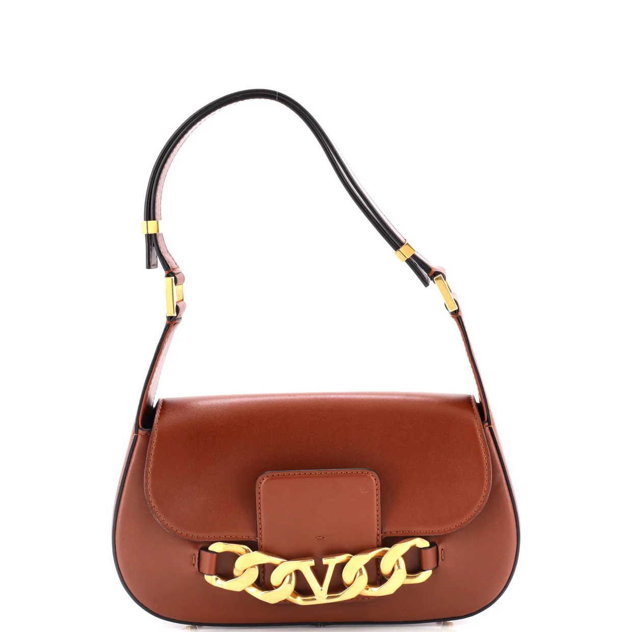 VLogo Chain Flap Shoulder Bag Leather Medium - Deep Luxury