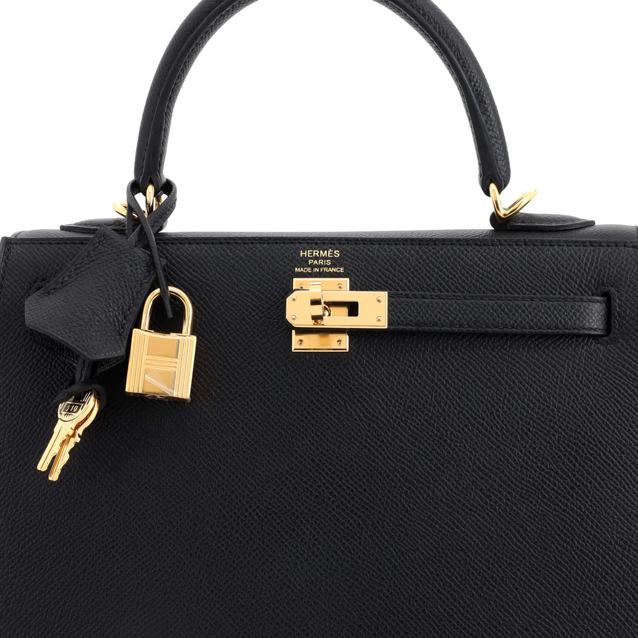 Kelly Handbag Noir Epsom with Gold Hardware 25 - Deep Luxury