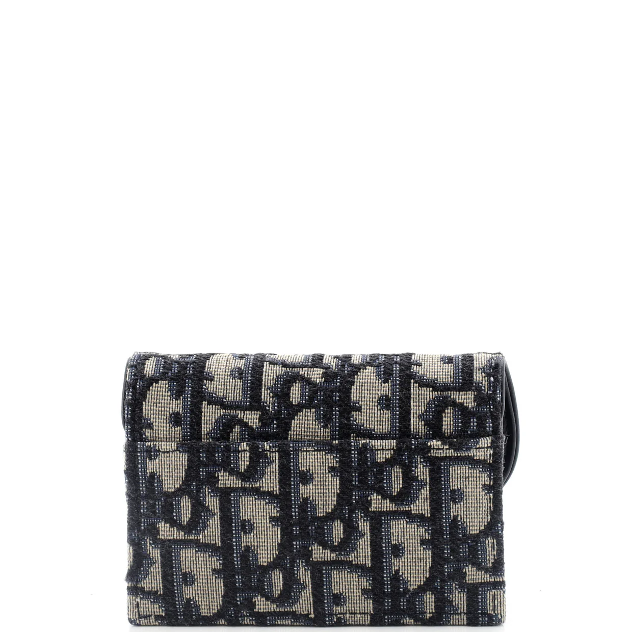 Saddle Flap Zipped Card Holder Oblique Canvas Compact - Deep Luxury
