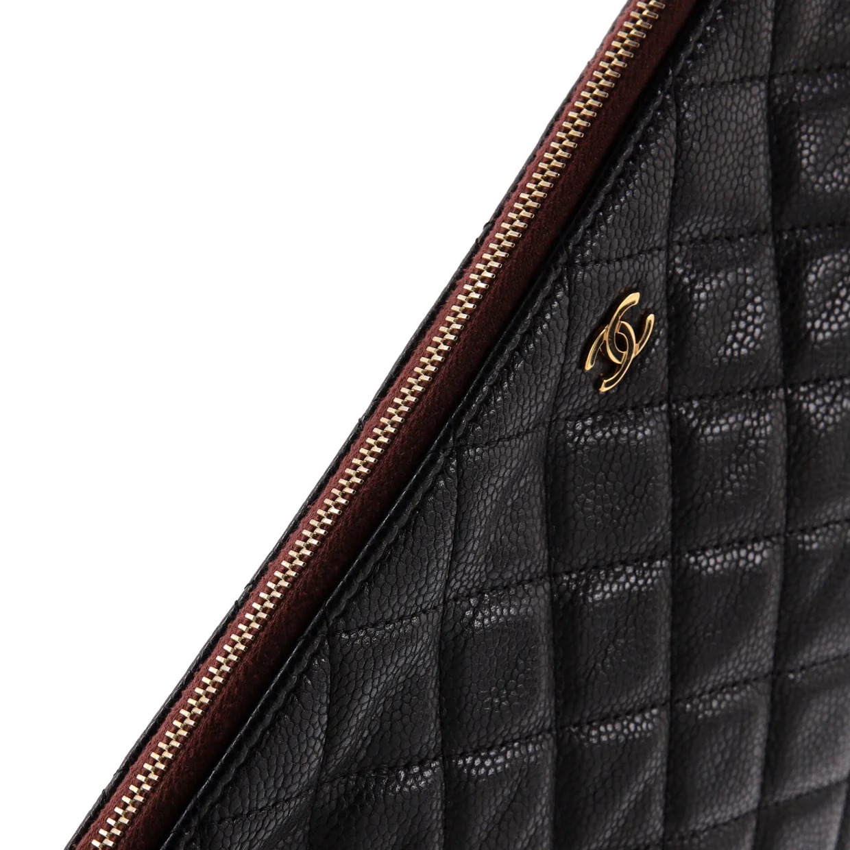 O Case Clutch Quilted Caviar Large - Deep Luxury