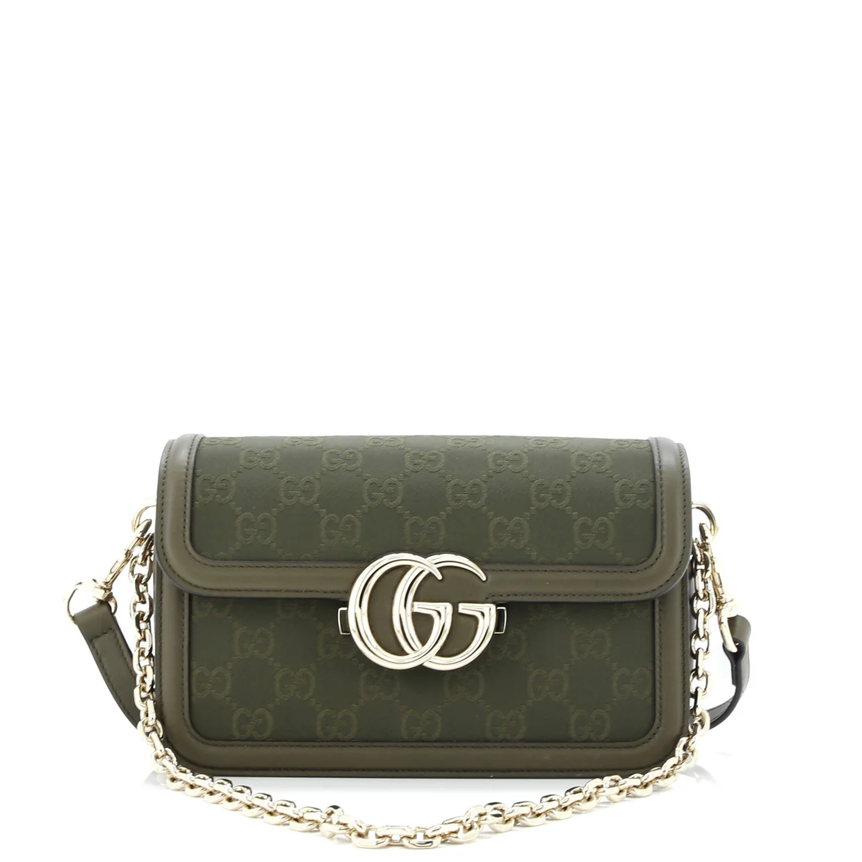 Go Shoulder Bag GG Canvas with Leather Small - Deep Luxury