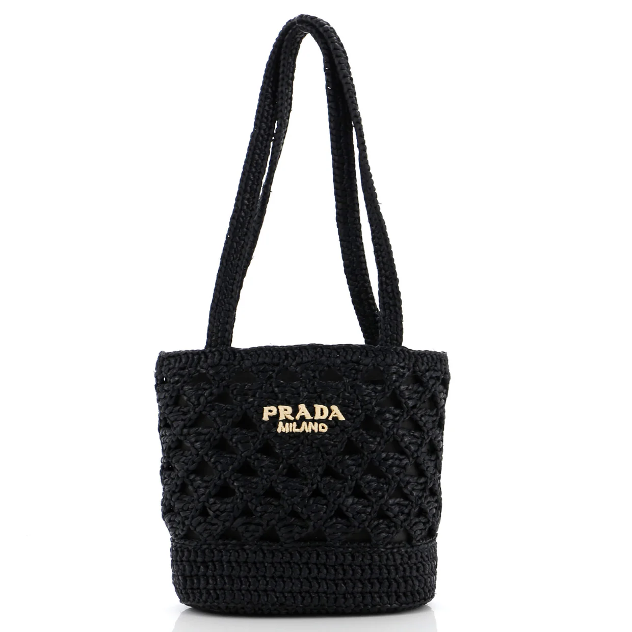 Triangle Logo Tote Raffia Crochet Mini - Deep Luxury