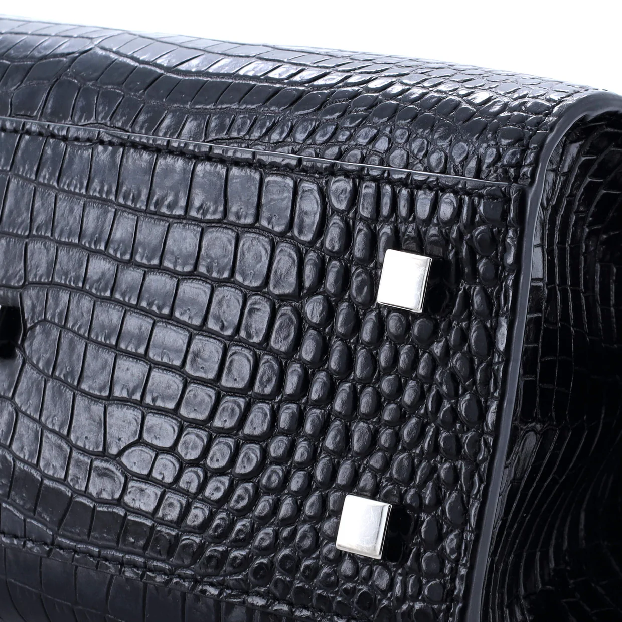 Uptown Tote Crocodile Embossed Leather Small - Deep Luxury
