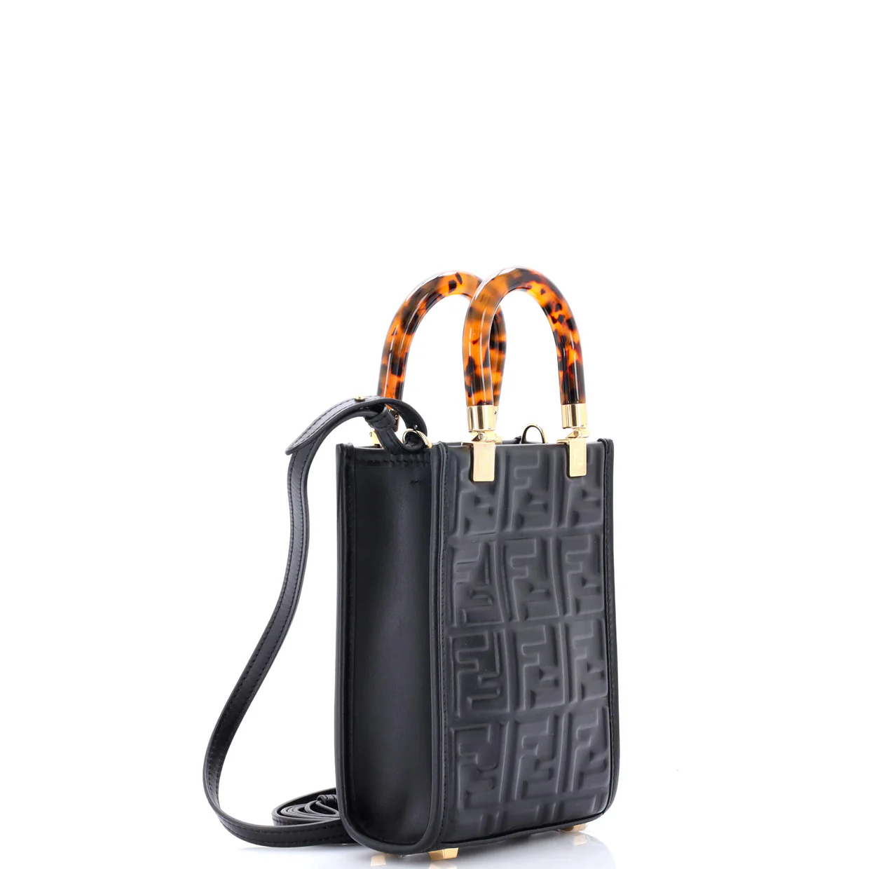 Sunshine Shopper Tote Zucca Embossed Leather Mini - Deep Luxury