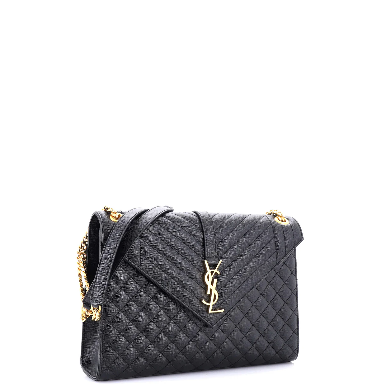 Classic Monogram Envelope Satchel Mixed Matelasse Leather Large - Deep Luxury
