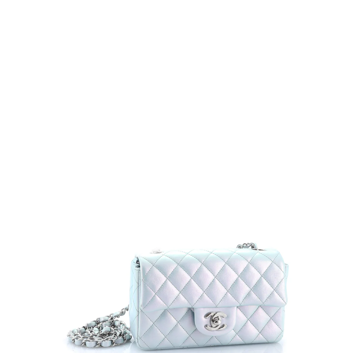 Classic Single Flap Bag Quilted Iridescent Calfskin Mini - Deep Luxury