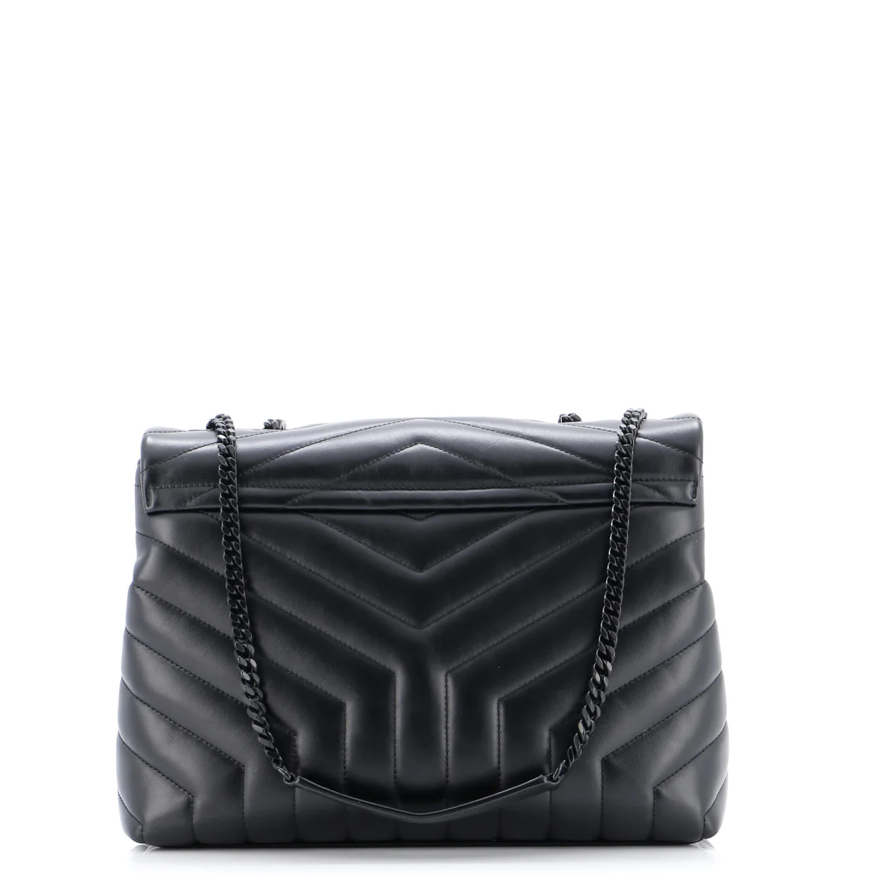 Loulou Shoulder Bag Matelasse Chevron Leather Medium - Deep Luxury