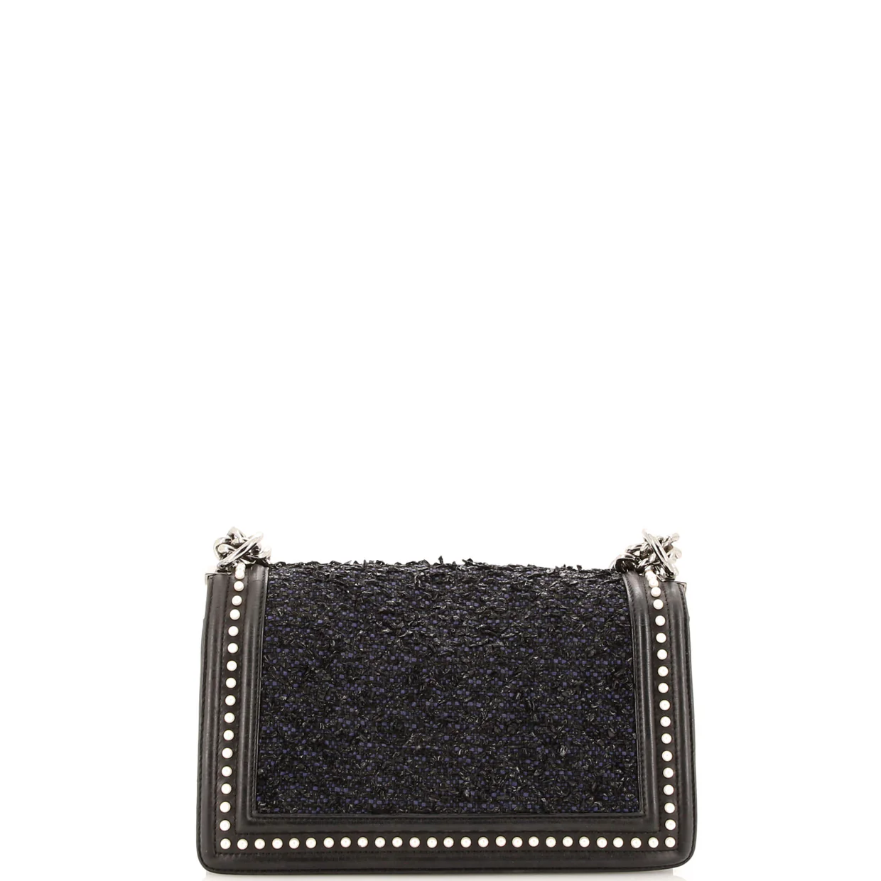 Boy Flap Bag Quilted Tweed with Pearl Embellished Calfskin Old Medium - Deep Luxury