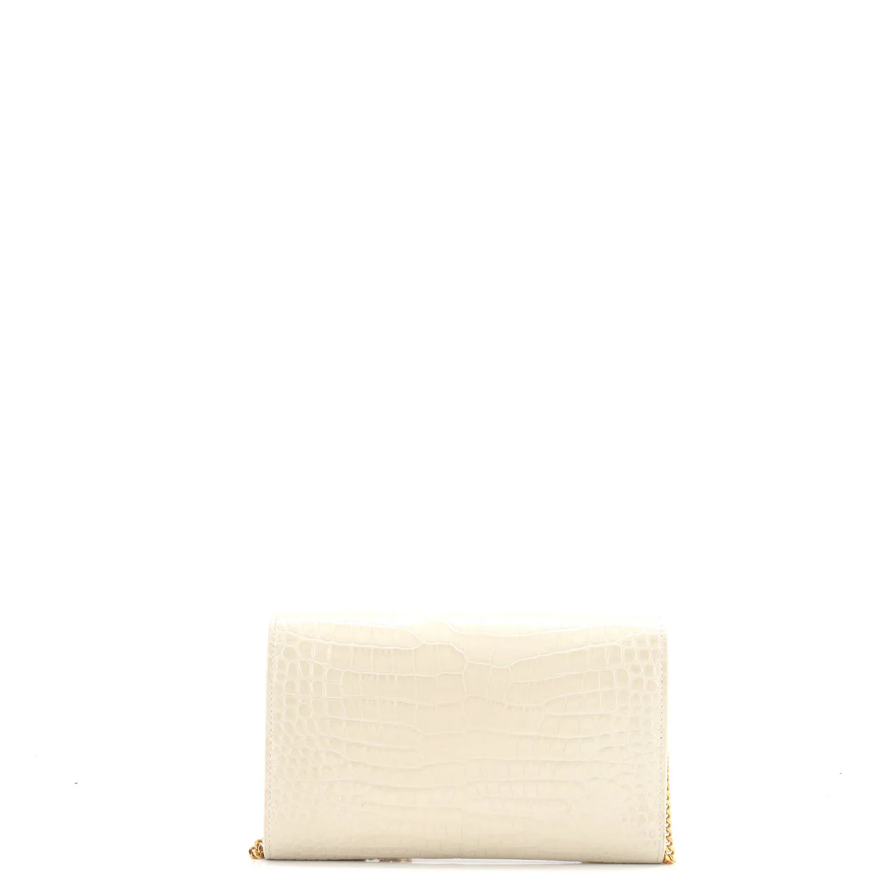 Uptown Chain Wallet Crocodile Embossed Leather - Deep Luxury