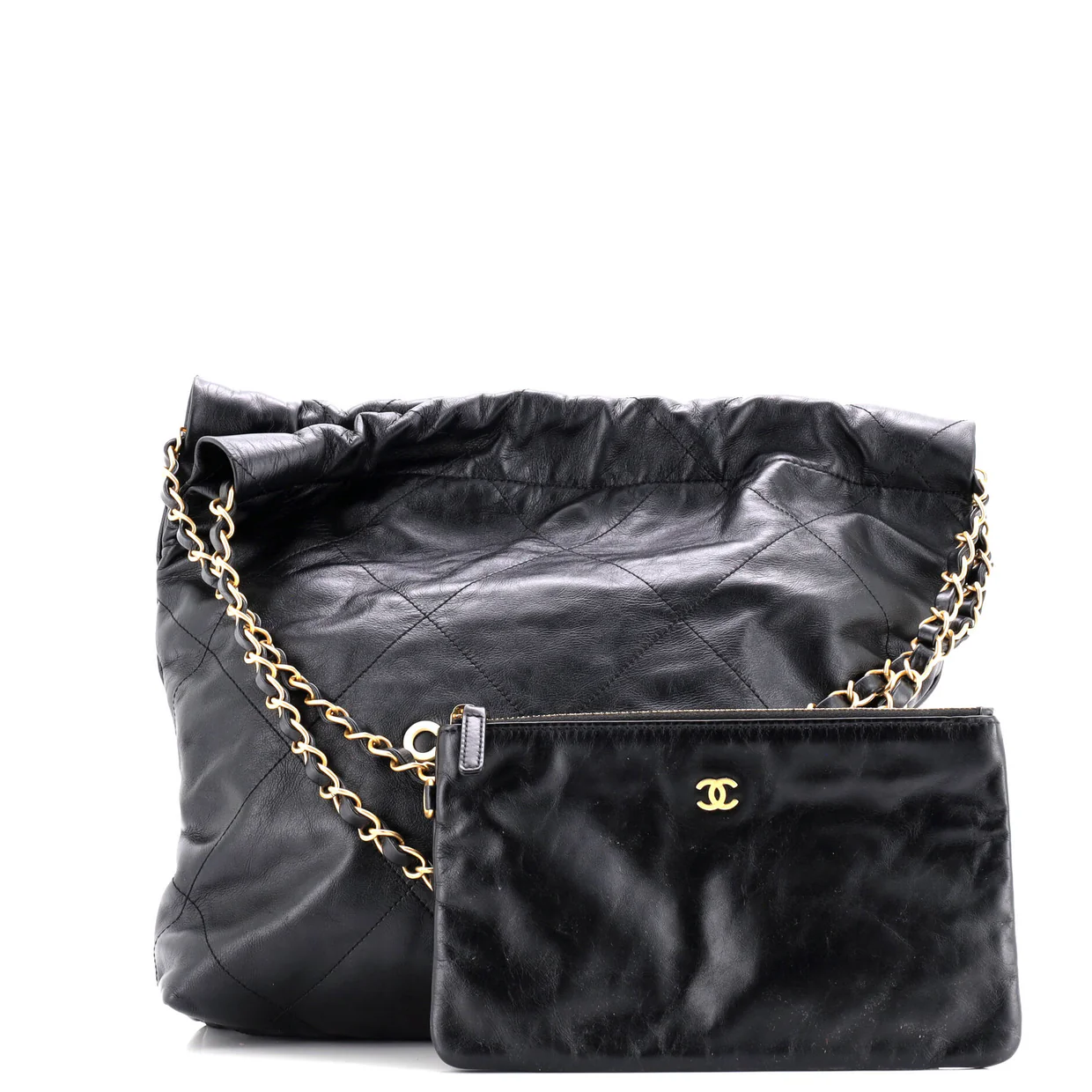 22 Chain Hobo Quilted Calfskin Small - Deep Luxury