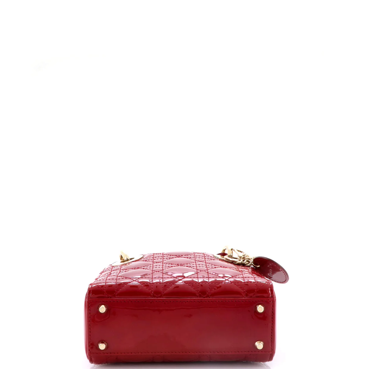 Lady Dior Chain Bag Cannage Quilt Patent Mini - Deep Luxury