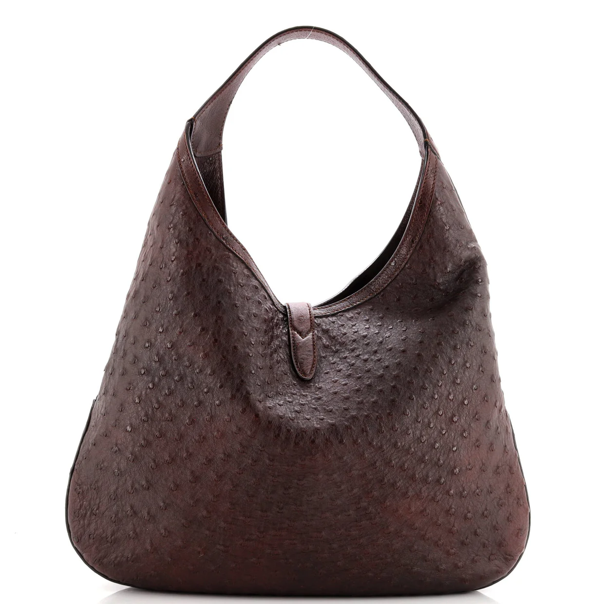 Web Jackie Soft Hobo Ostrich Large - Deep Luxury