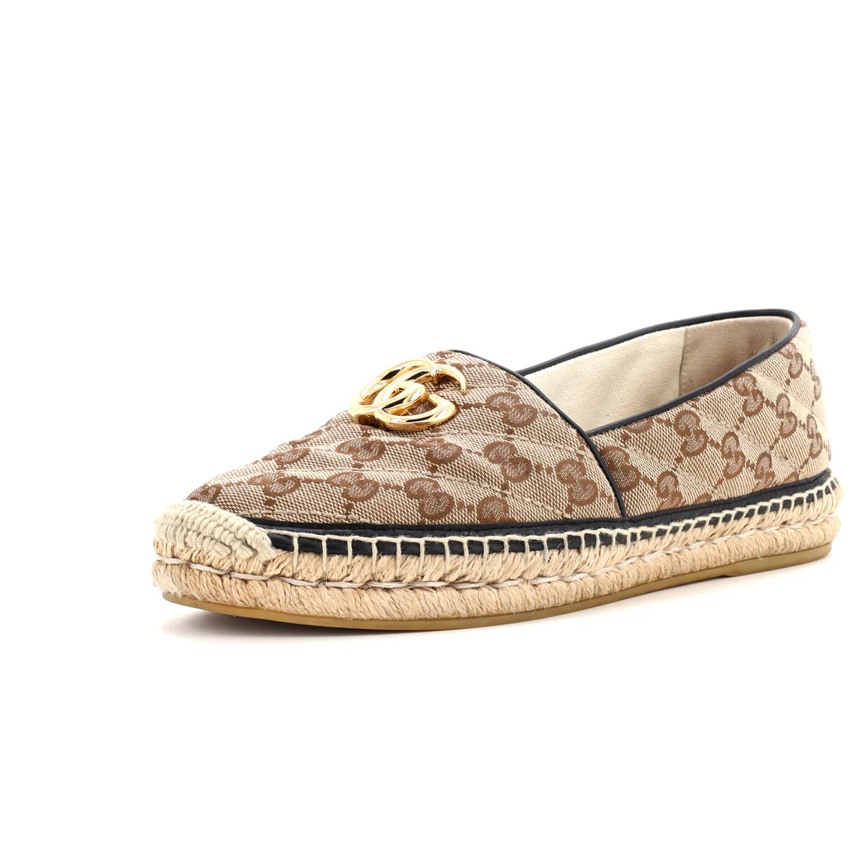 Women's GG Marmont Espadrilles Diagonal Quilted GG Canvas - Deep Luxury