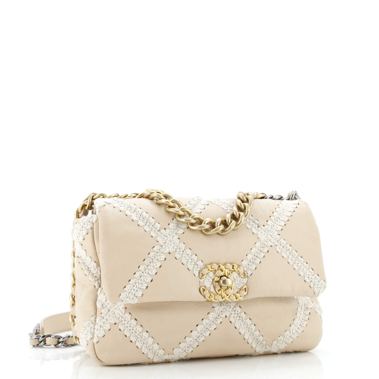 19 Flap Bag Crochet Quilted Calfskin Medium - Deep Luxury