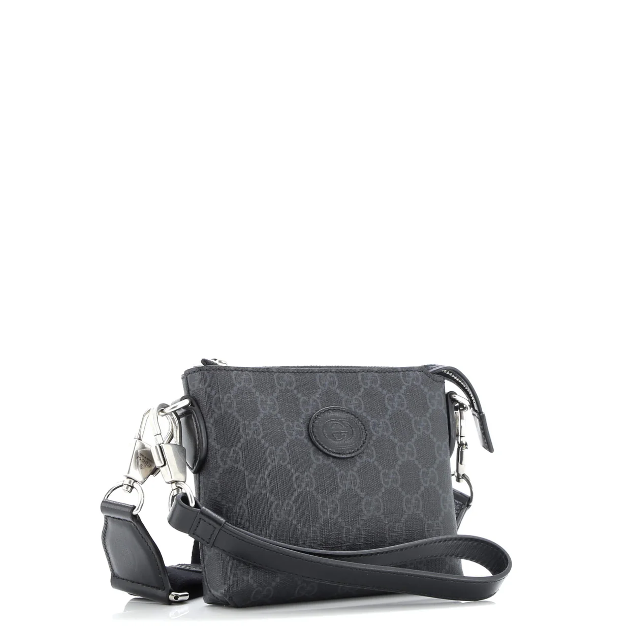 Interlocking G Patch Wristlet Messenger Bag GG Coated Canvas Mini - Deep Luxury