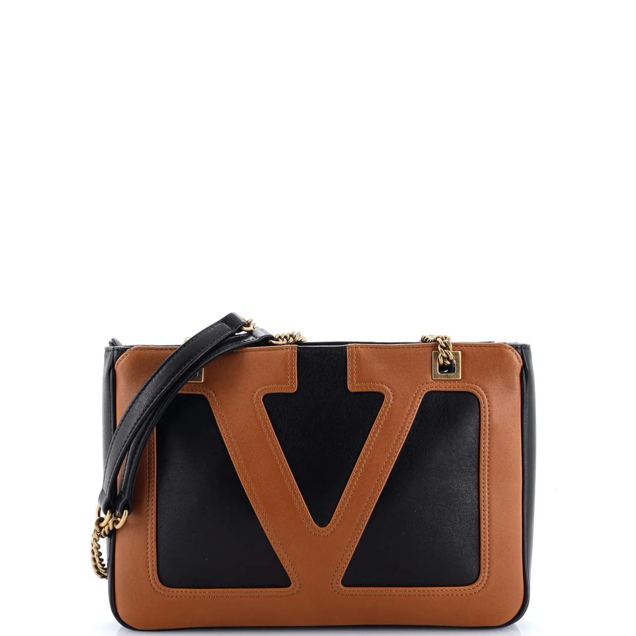 Viva Superstar Chain Tote Leather Small - Deep Luxury