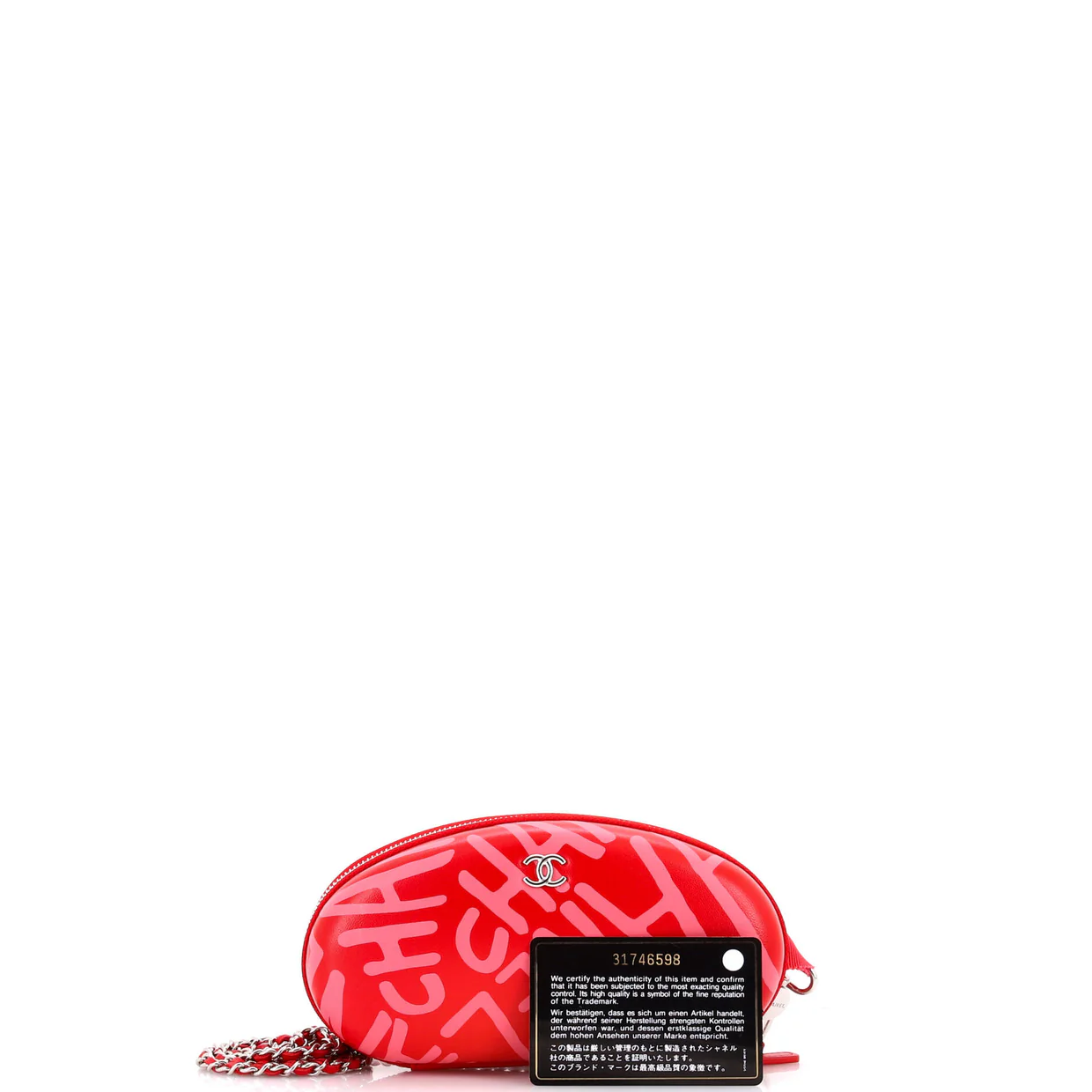 Coco Neige Zip Around Sunglasses Case with Chain Printed Leather - Deep Luxury