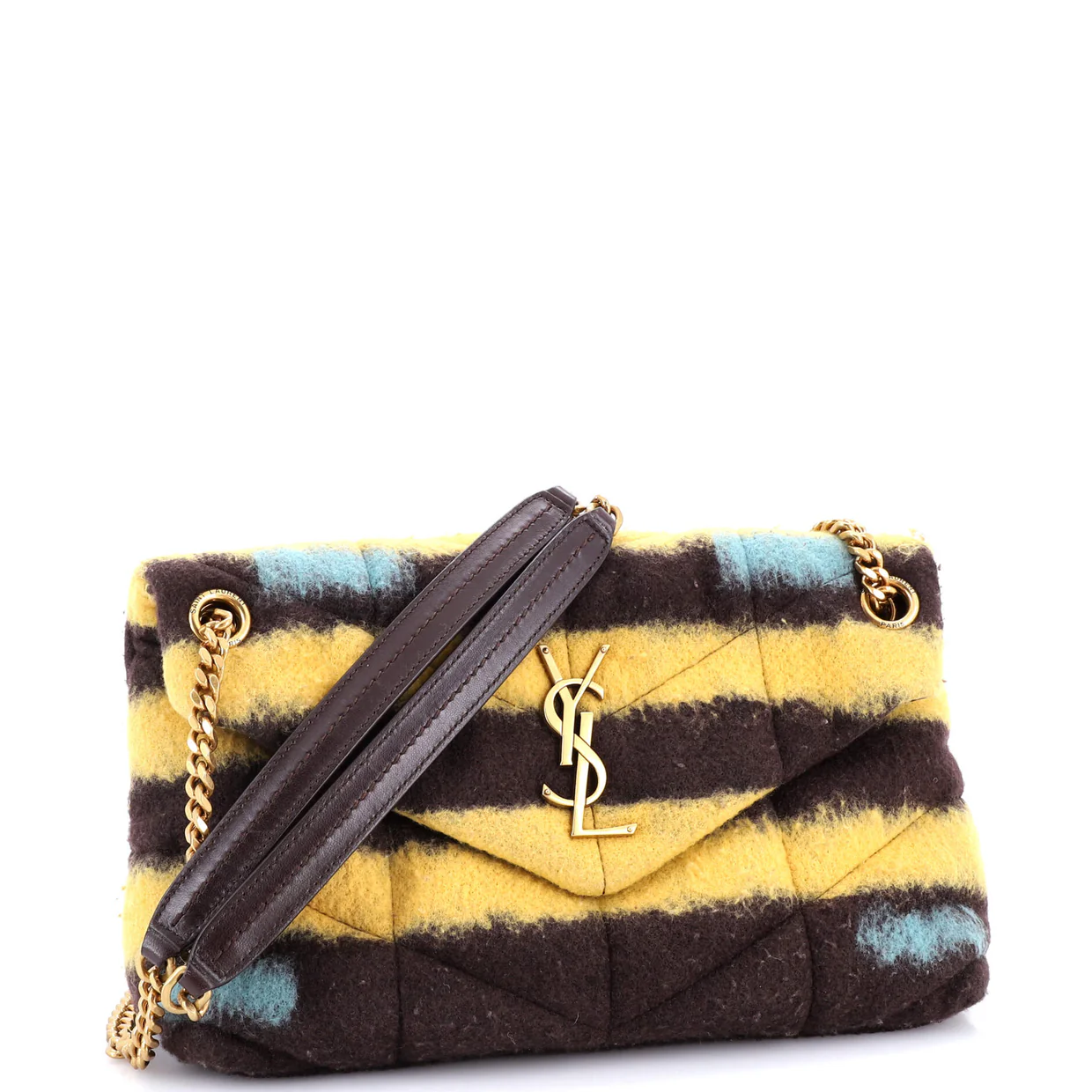 Loulou Puffer Shoulder Bag Quilted Tie Dye Wool Small - Deep Luxury