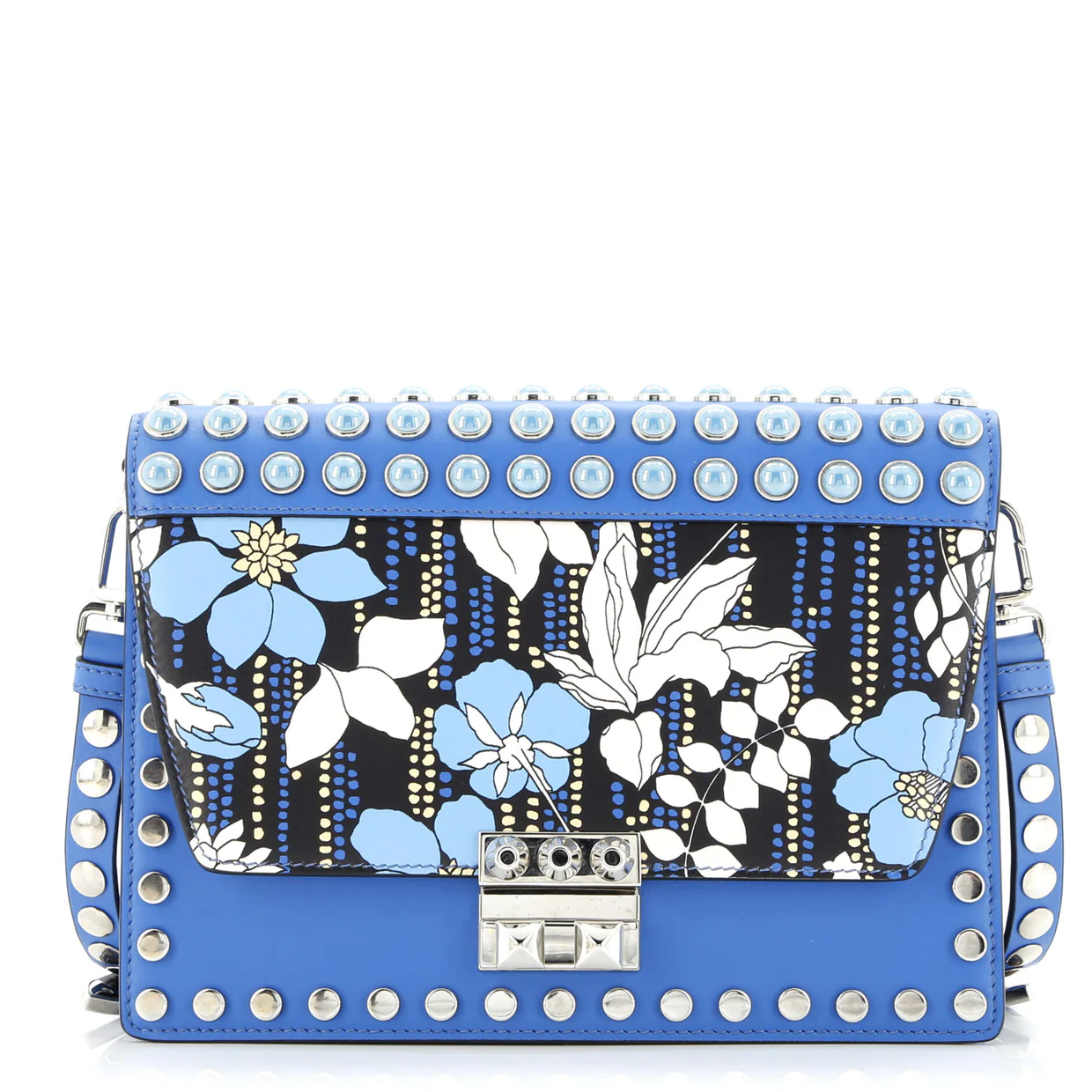 Elektra Shoulder Bag Studded Printed Leather Medium - Deep Luxury
