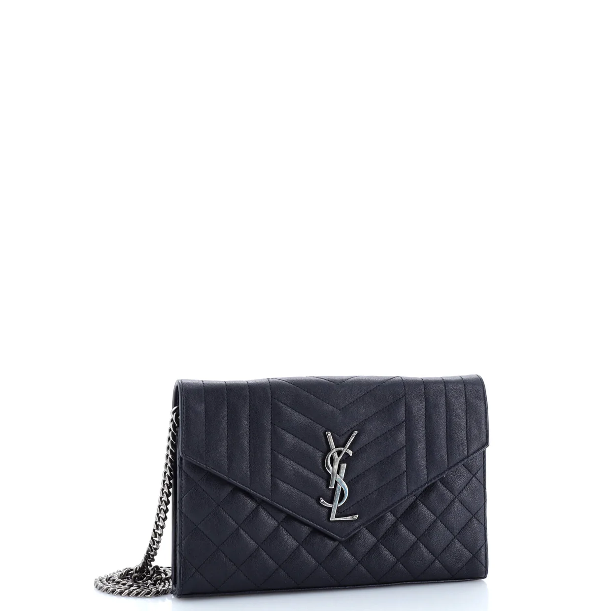 Classic Monogram Chain Wallet Mixed Matelasse Leather Medium - Deep Luxury