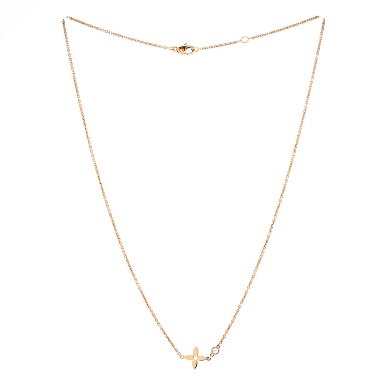Monogram Idylle Necklace 18K Rose Gold with Diamond - Deep Luxury