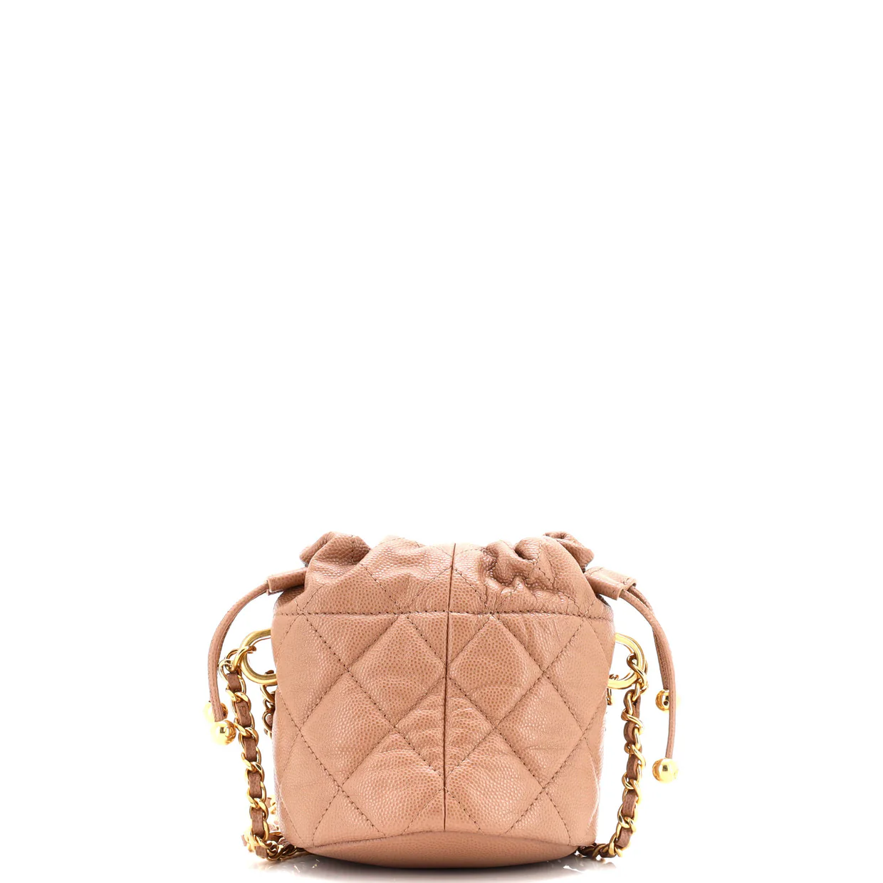 Coco First Bucket Clutch With Chain Quilted Caviar Mini - Deep Luxury