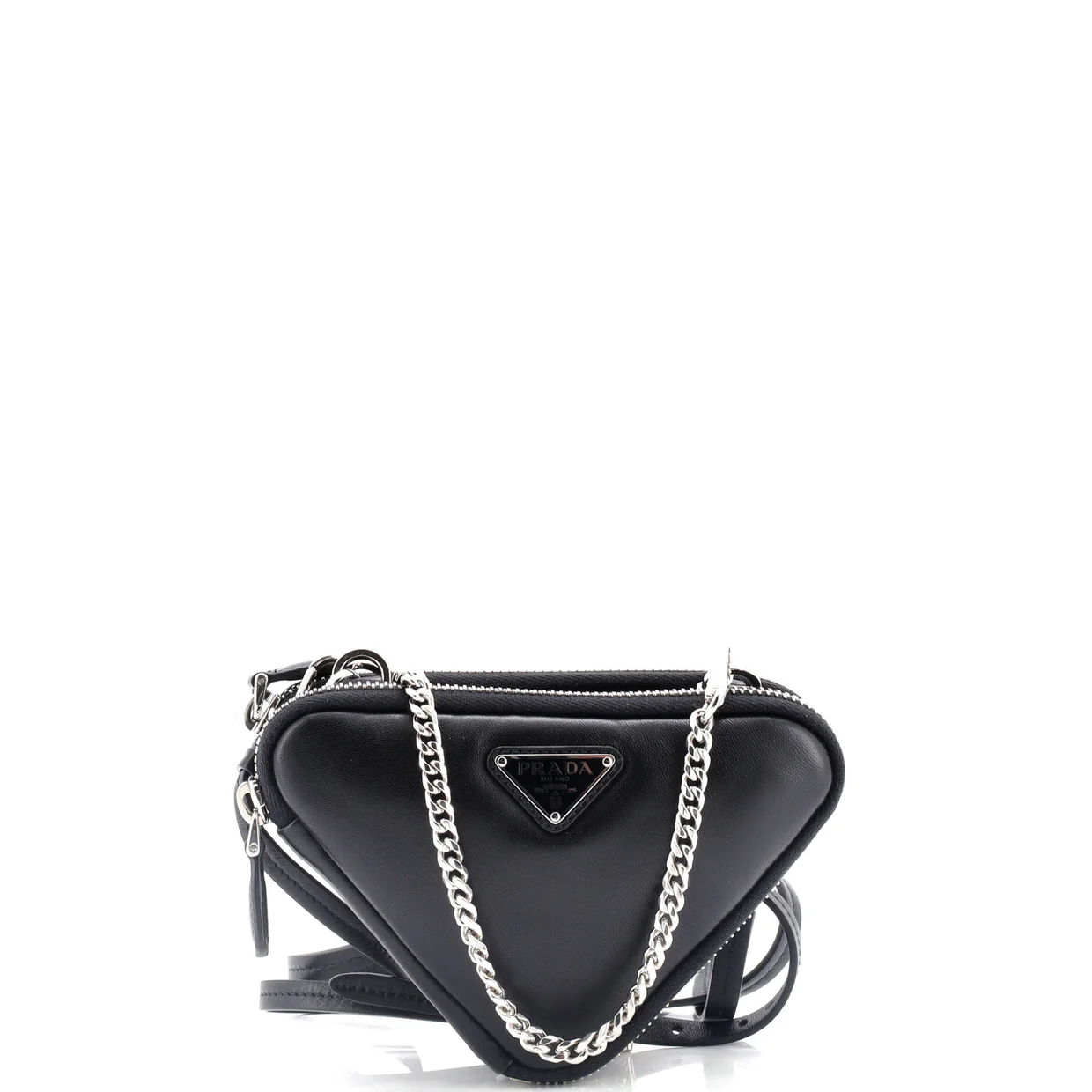 Triangle Crossbody Pouch Nappa Leather Mini - Deep Luxury