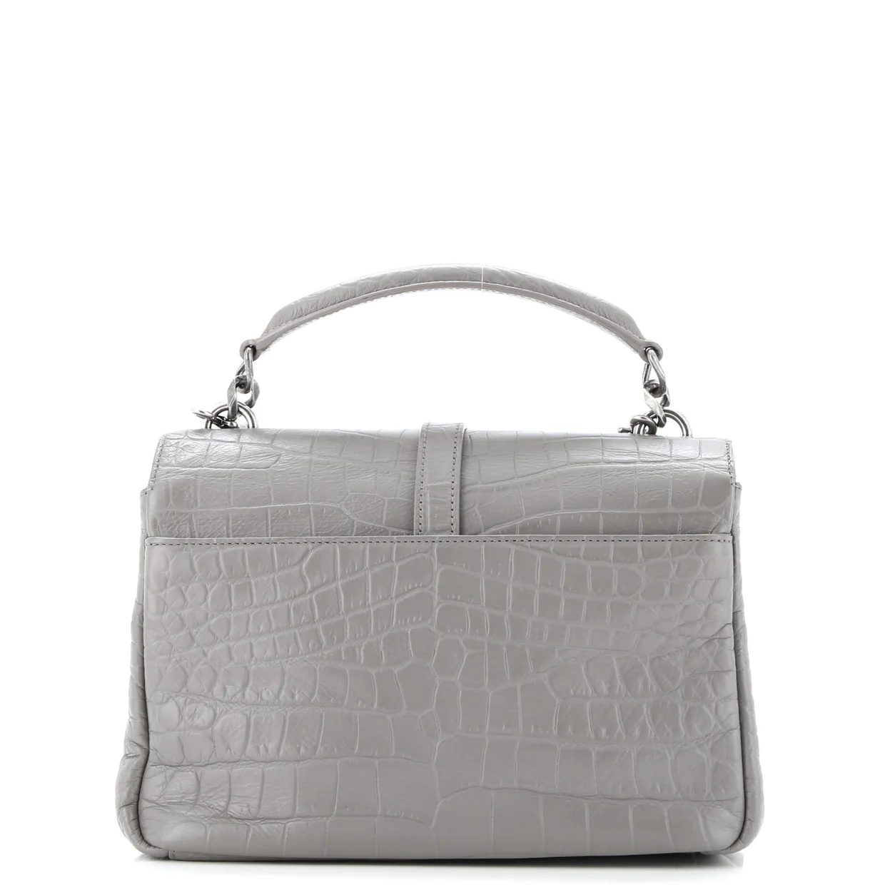 Classic Monogram College Bag Crocodile Embossed Leather Medium - Deep Luxury