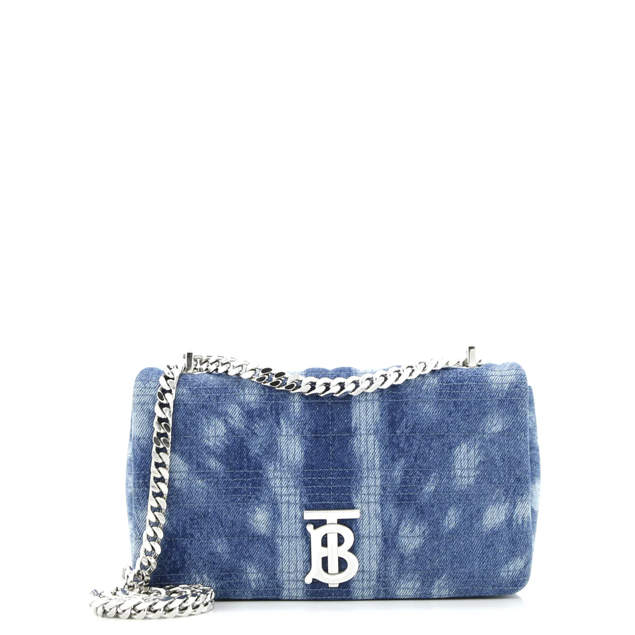 Lola Shoulder Bag Quilted Printed Denim Small - Deep Luxury