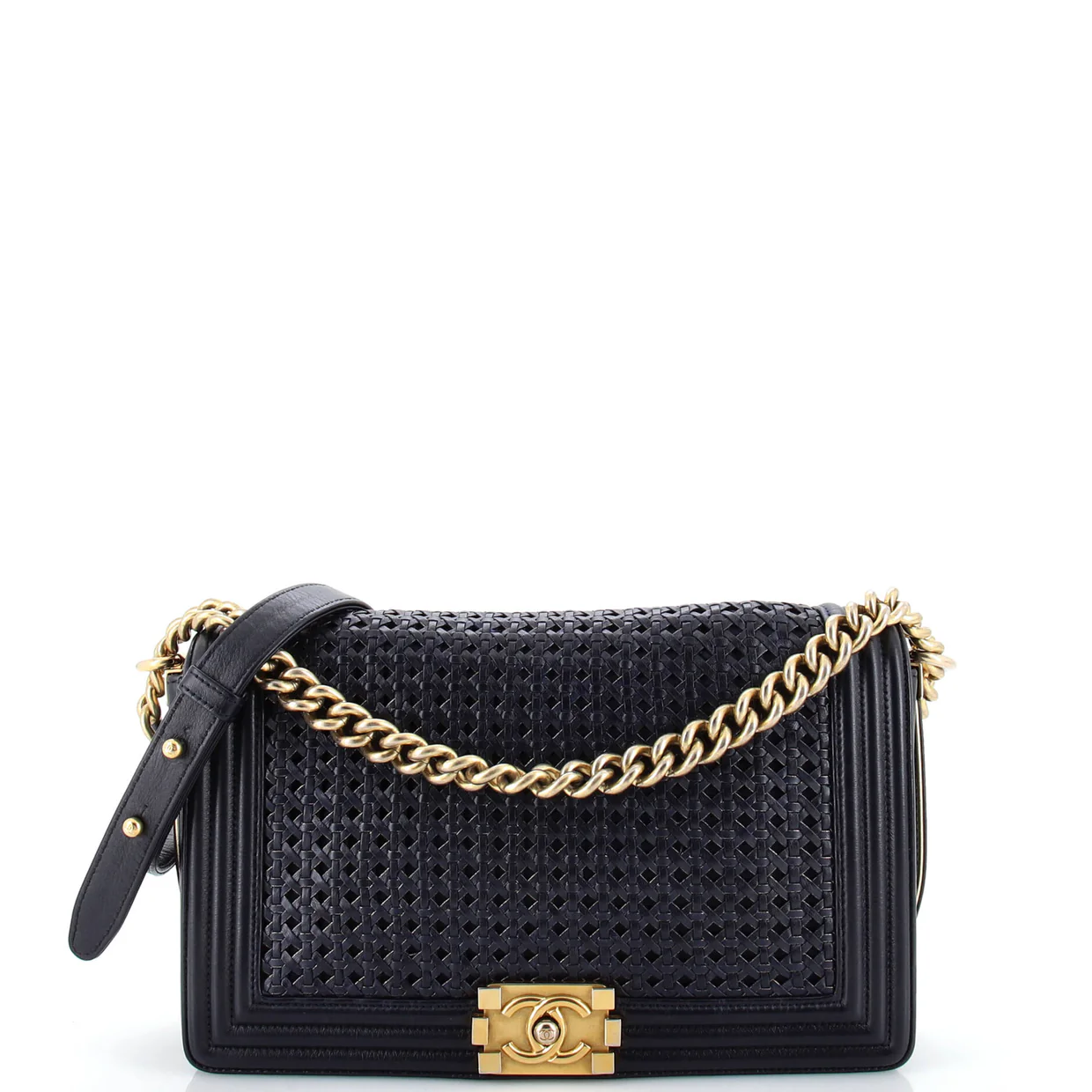 Boy Flap Bag Braided Sheepskin New Medium - Deep Luxury