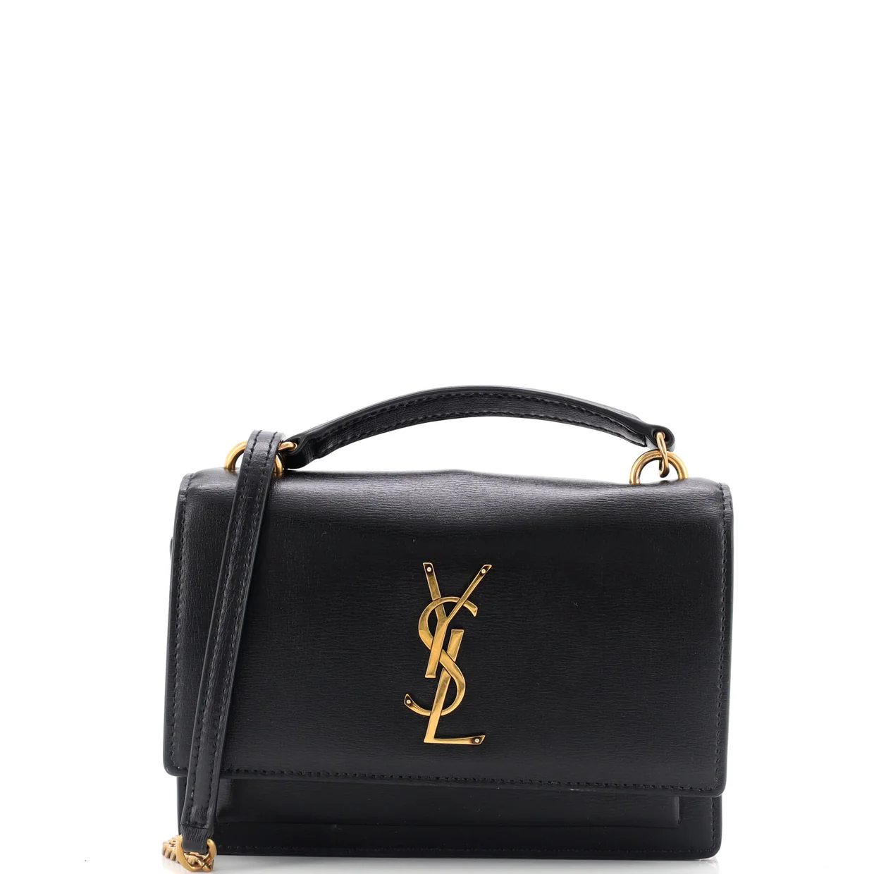 Sunset Top Handle Chain Wallet Leather - Deep Luxury