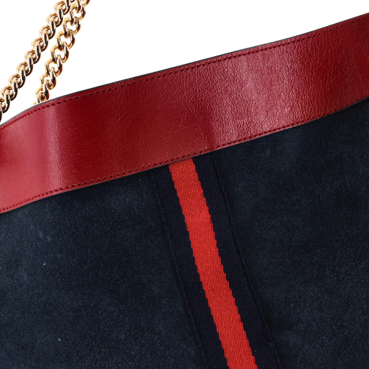 Rajah Chain Tote Suede with Applique Large - Deep Luxury