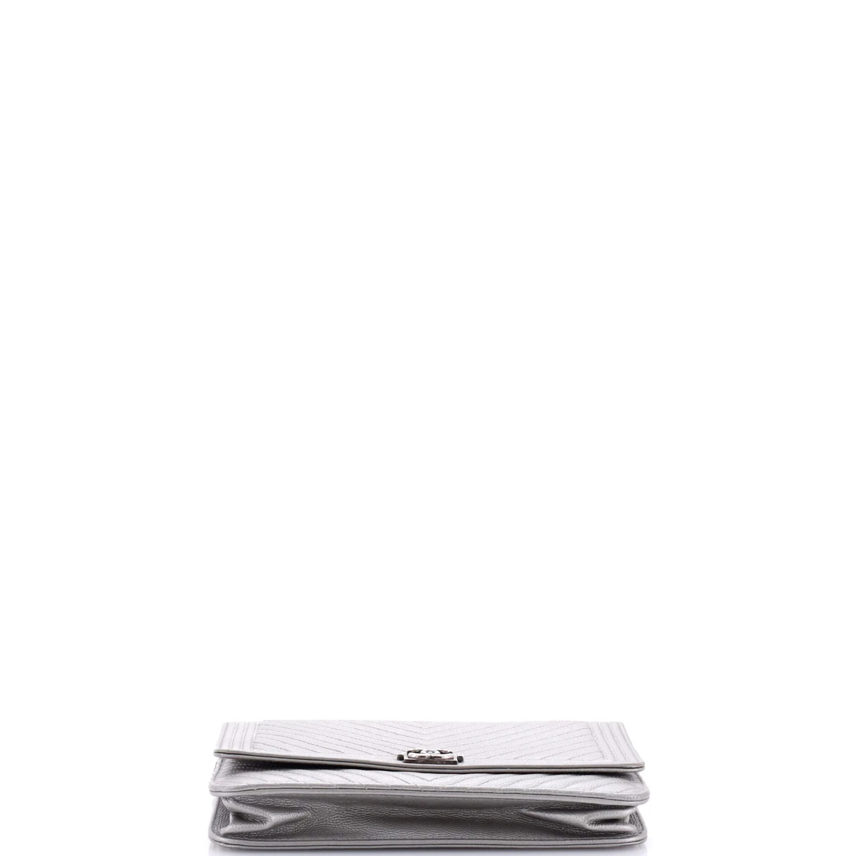 Boy Wallet on Chain Chevron Calfskin - Deep Luxury