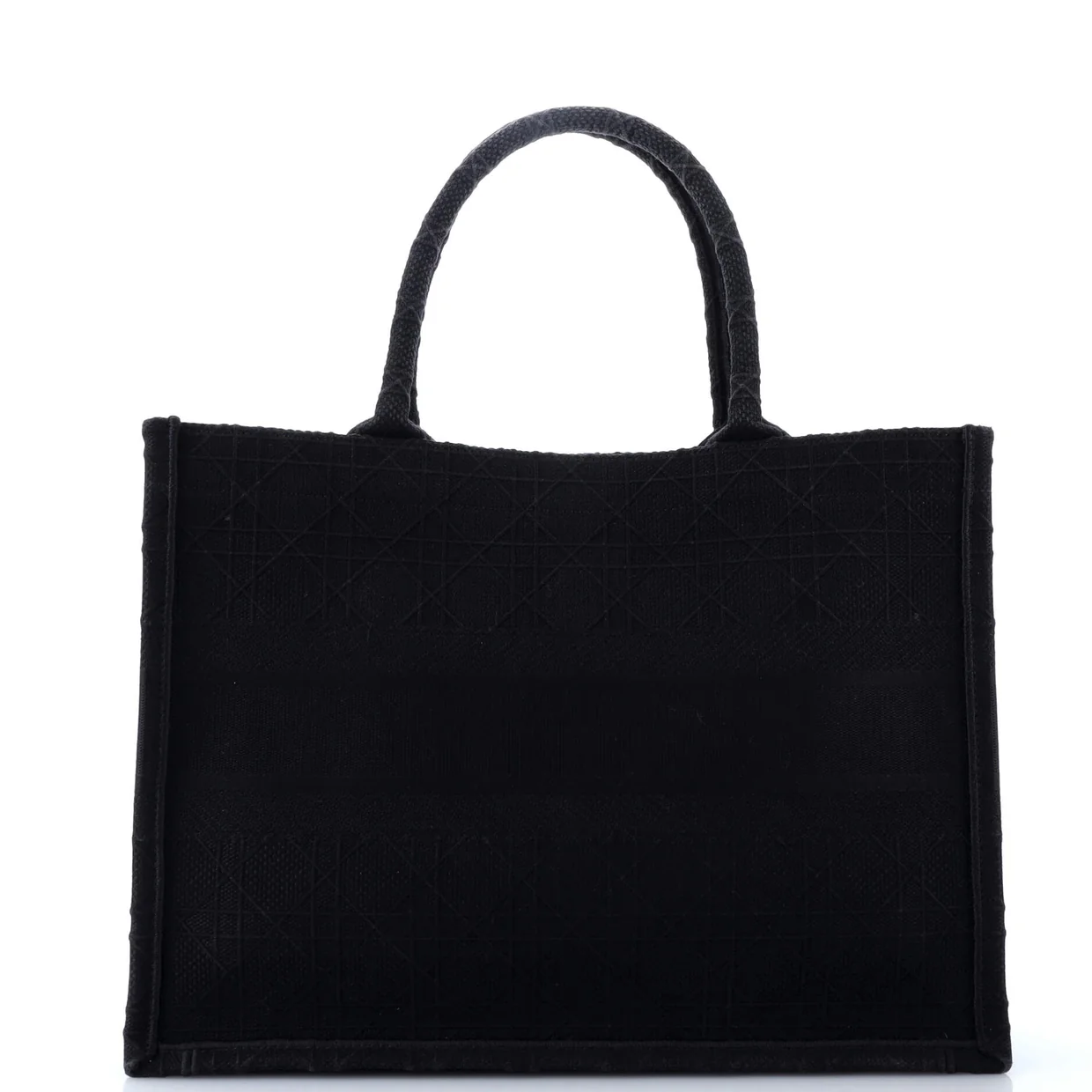 Book Tote Cannage Embroidered Canvas Medium - Deep Luxury