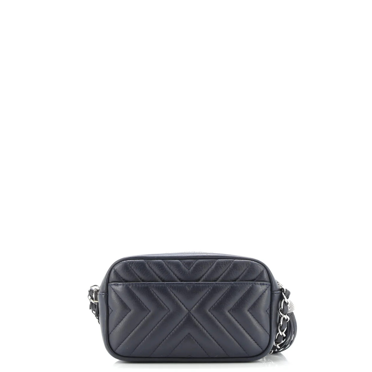 CC Tassel Camera Bag Diagonal Chevron Calfskin Mini - Deep Luxury