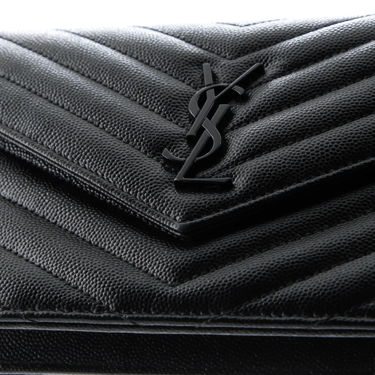 Classic Monogram Wallet on Chain Matelasse Chevron Leather Small - Deep Luxury