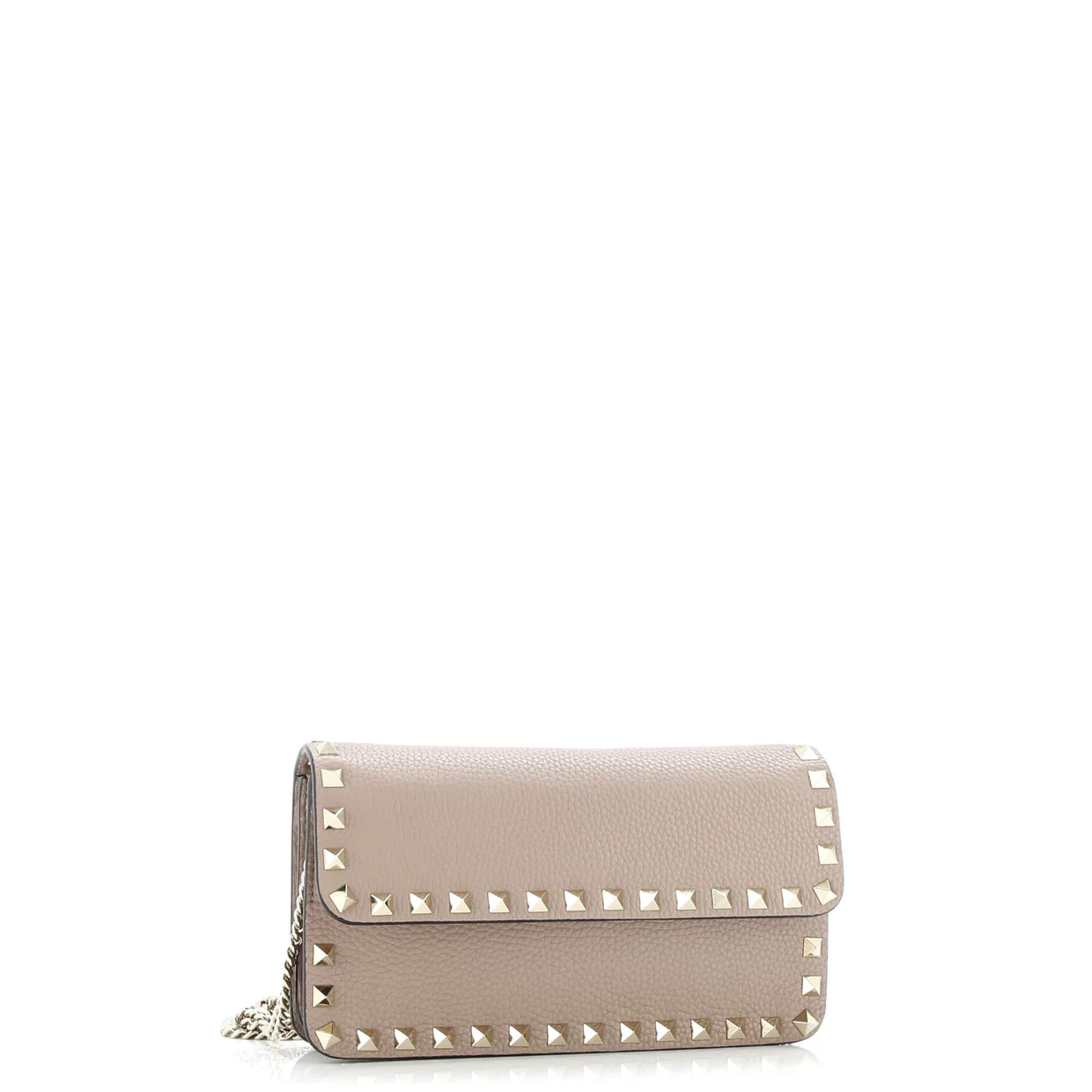 Rockstud Chain Pouch Crossbody Bag Leather - Deep Luxury