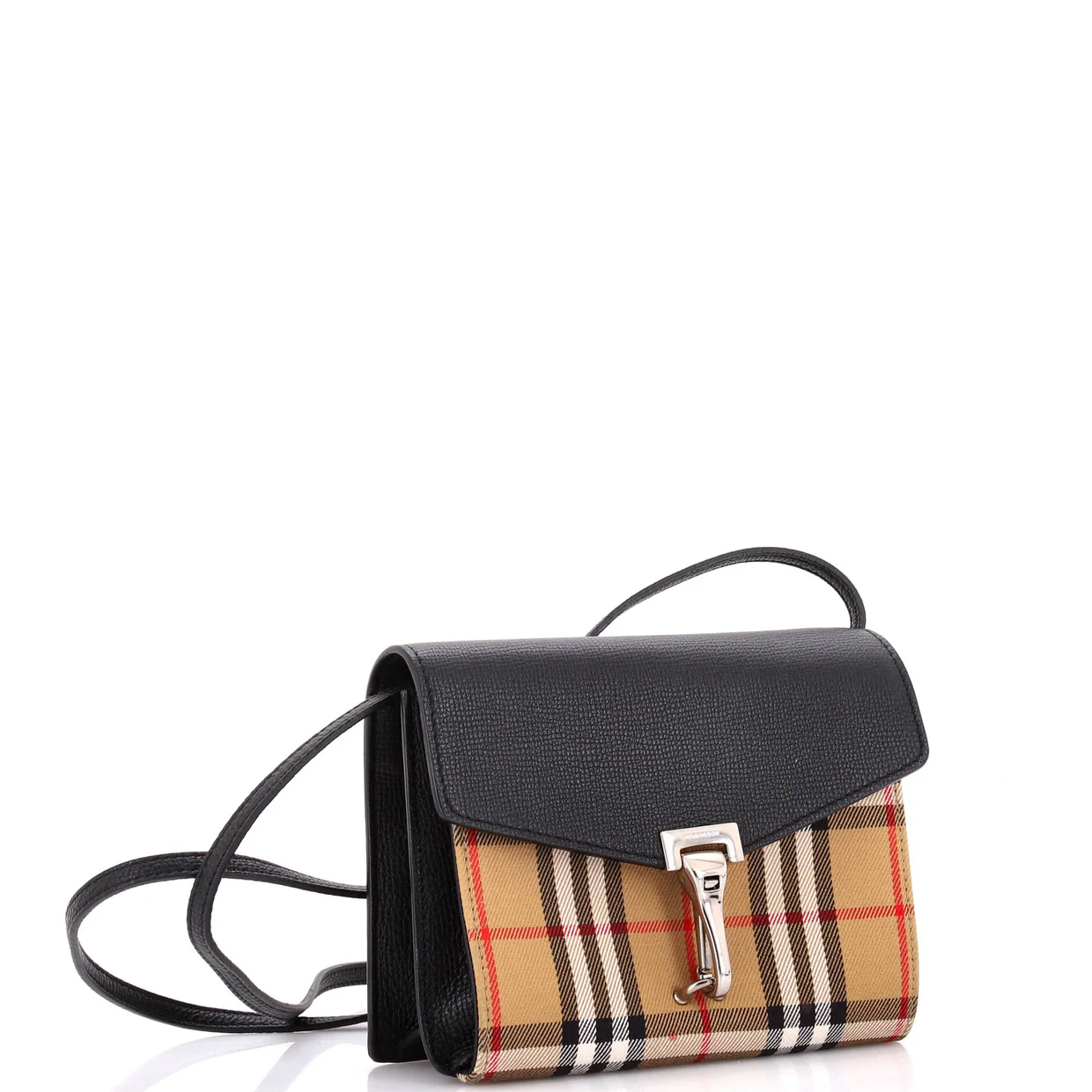 Macken Crossbody Bag Leather and Vintage Check Canvas Baby - Deep Luxury
