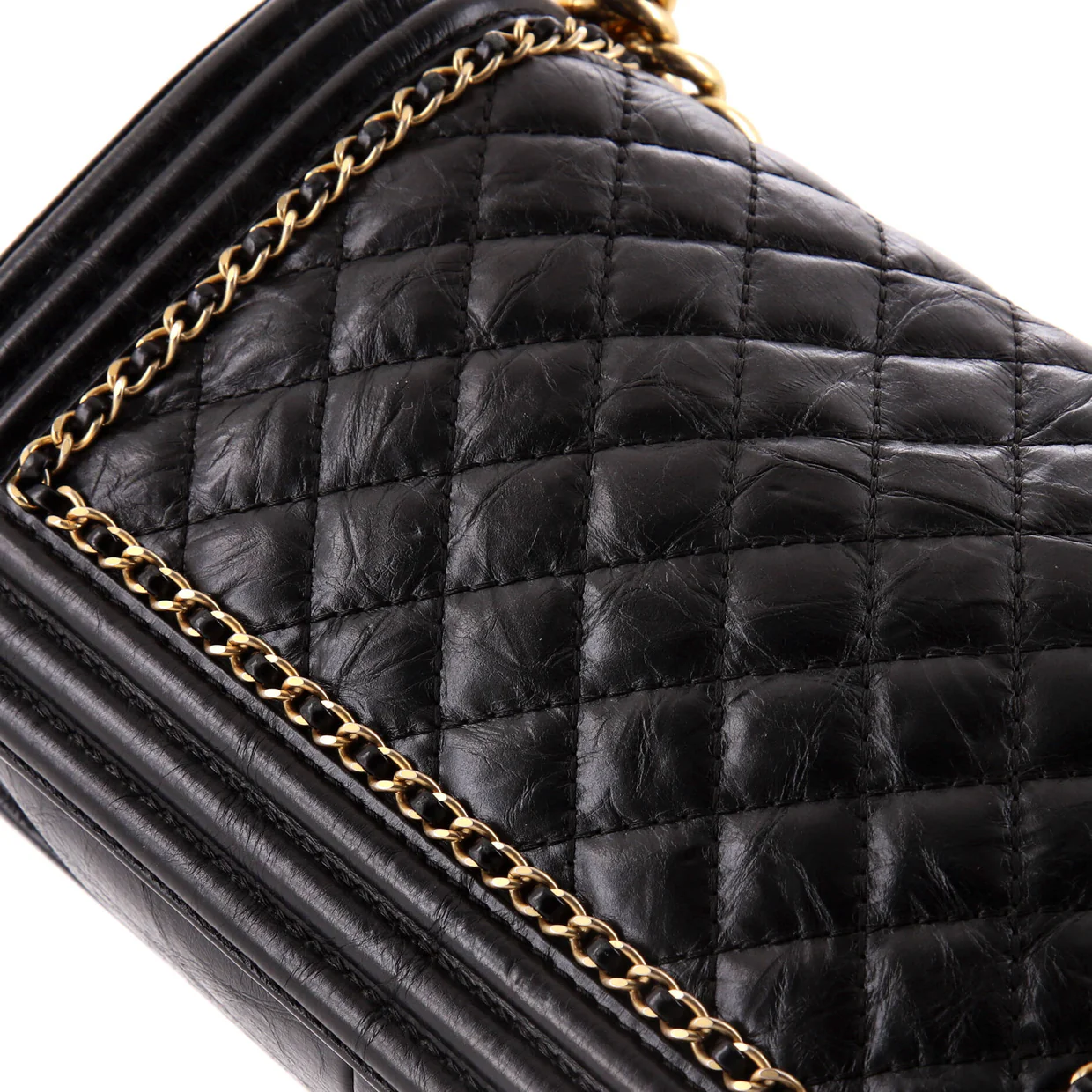 Jacket Boy Flap Bag Quilted Aged Calfskin Old Medium - Deep Luxury