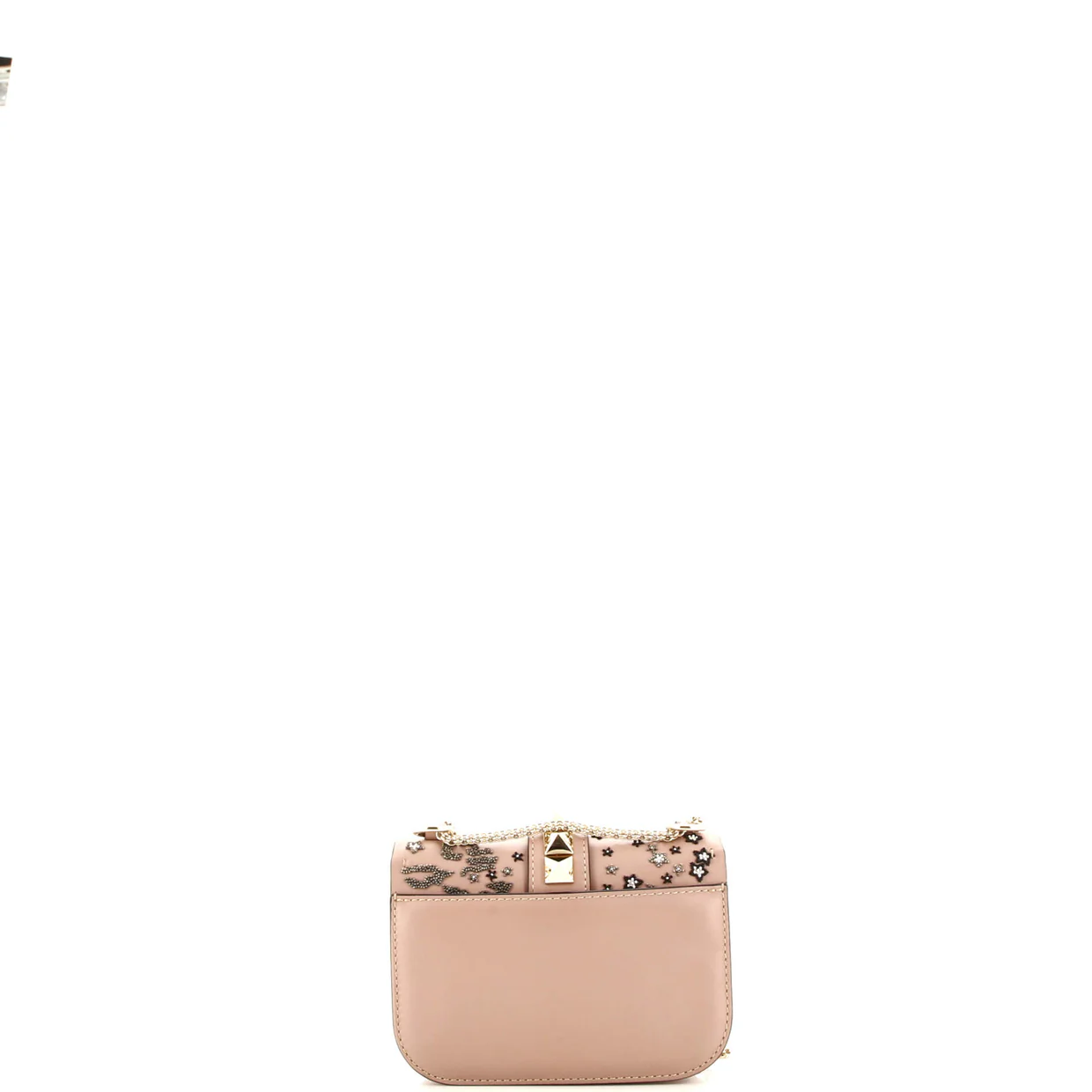Glam Lock Shoulder Bag Embroidered Leather Small - Deep Luxury