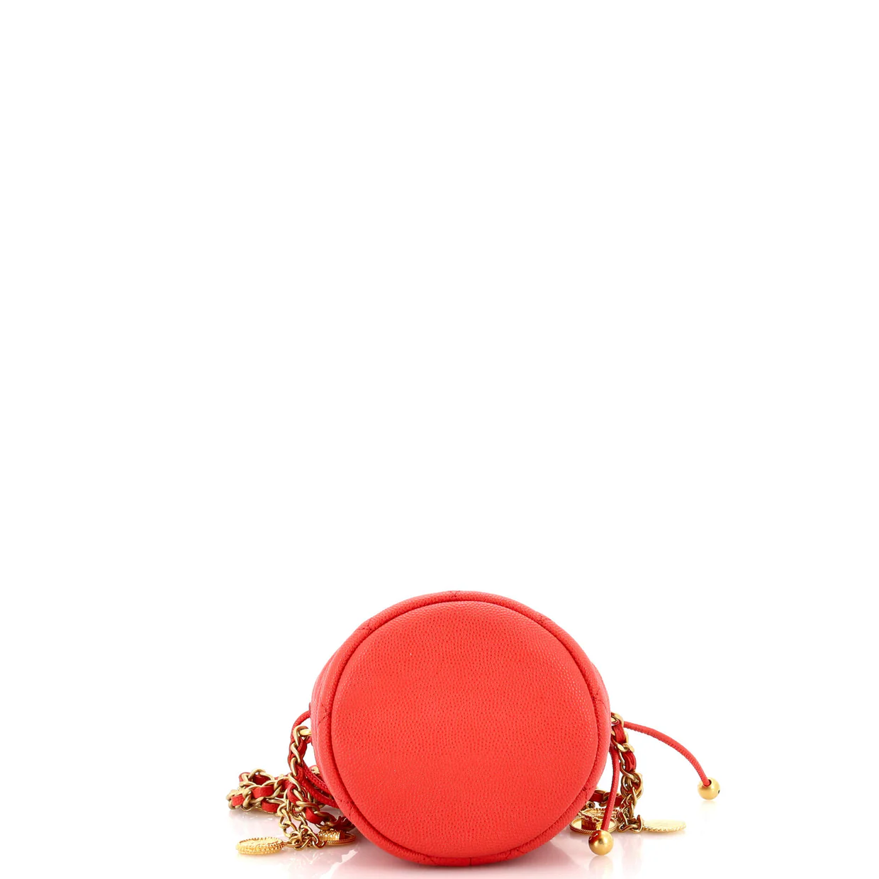 Medallion Charms Drawstring Bucket Bag Quilted Caviar Mini - Deep Luxury