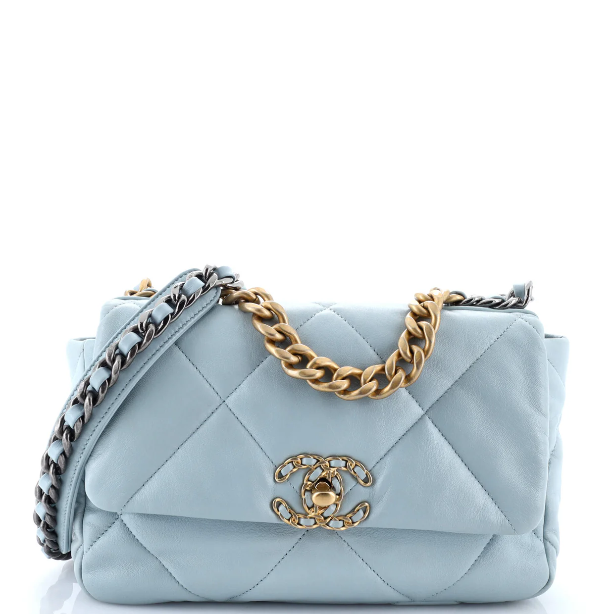 19 Flap Bag Quilted Leather Medium - Deep Luxury