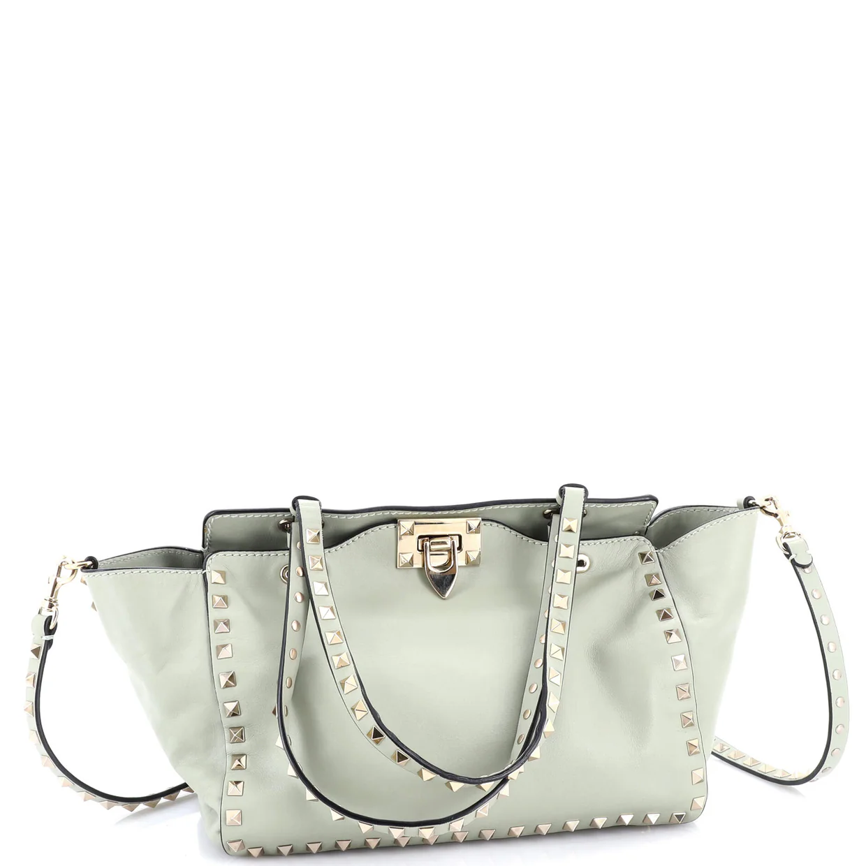 Rockstud Tote Soft Leather Small - Deep Luxury