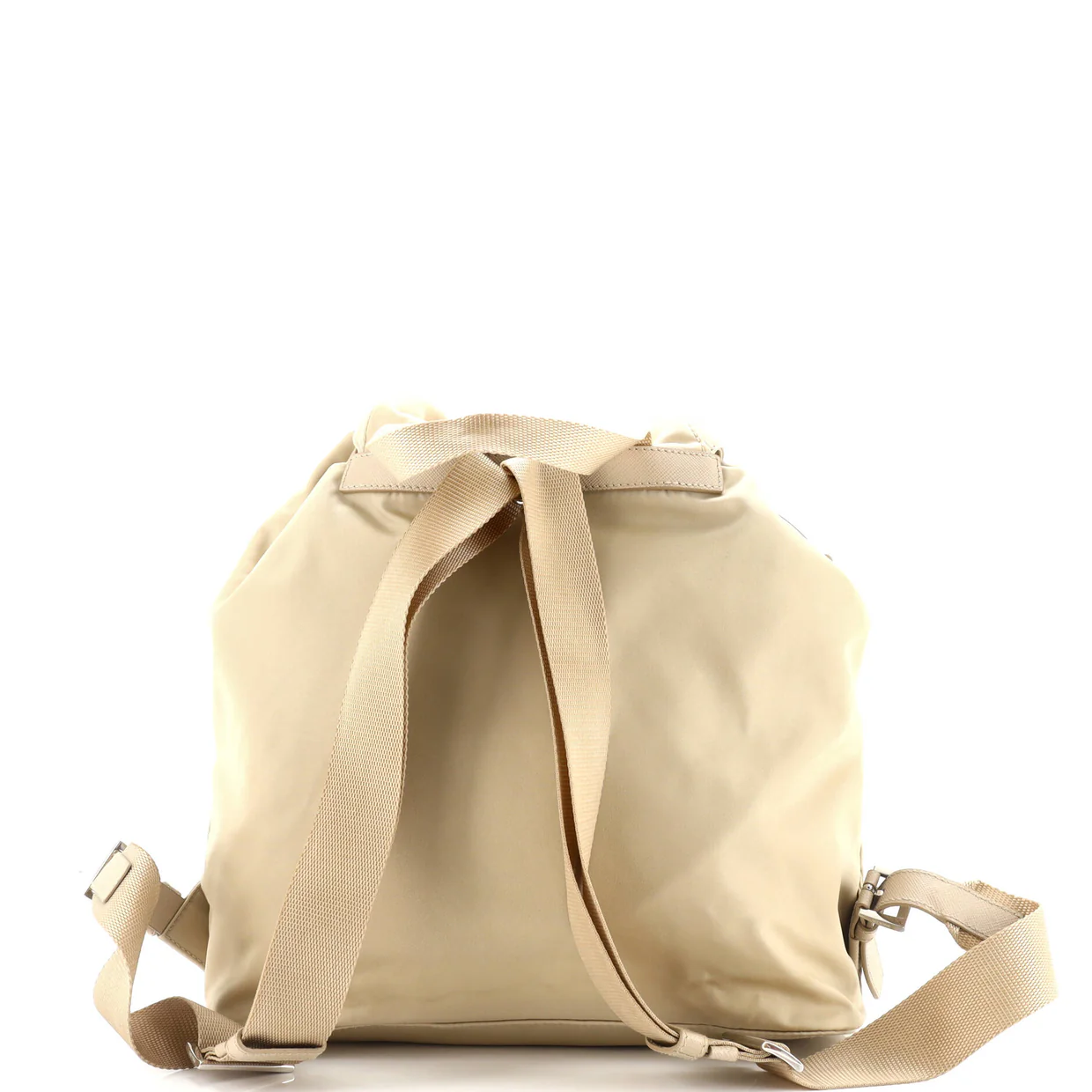 Double Front Pocket Backpack Re-Nylon with Leather Medium - Deep Luxury