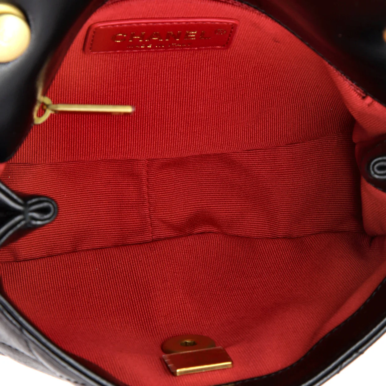 CC Pearl Section Chain Flap Bag Quilted Calfskin Mini - Deep Luxury